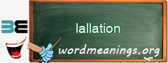 WordMeaning blackboard for lallation